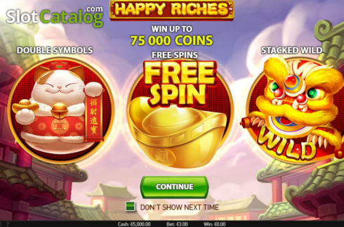 Start Screen. Happy Riches slot