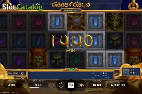 Win Screen. Gods of Gold Infinireels slot