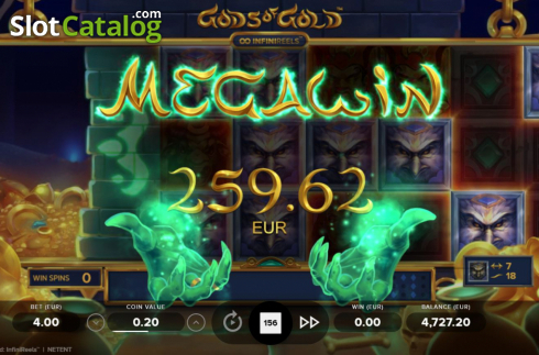 Mega Win. Gods of Gold Infinireels slot