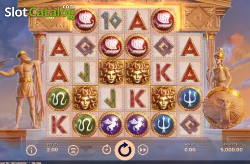 Reels Screen. Parthenon: Quest for Immortality slot