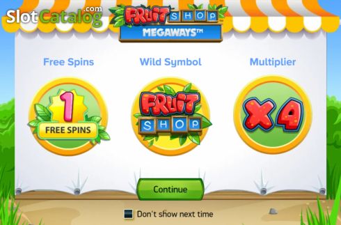 Start Screen. Fruit Shop Megaways slot
