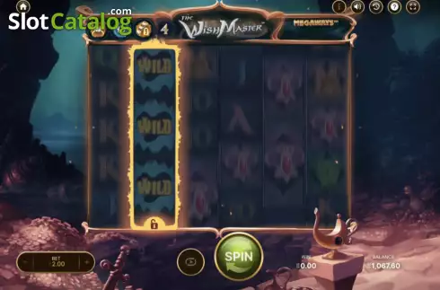 Feature Screen 1. The Wish Master Megaways slot