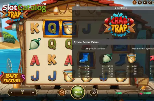 画面9. Crab Trap カジノスロット