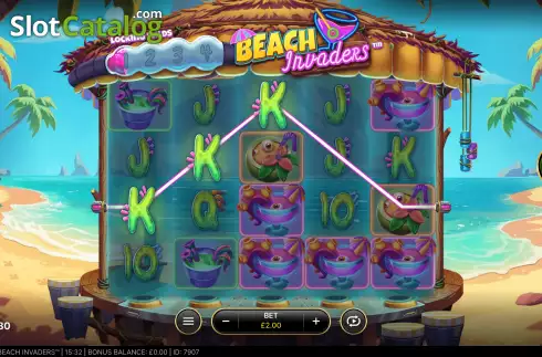 Win Screen. Beach Invaders slot