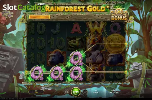 Win Screen 3. Rainforest Gold slot