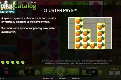 Paytable 1. Aloha! Cluster Pays slot