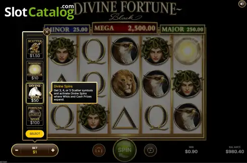 Schermo6. Divine Fortune Black slot
