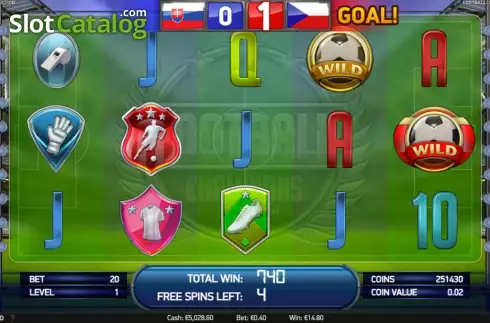 Free spins. Football: Champions Cup slot