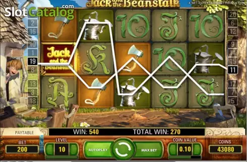Win screen. Jack and the Beanstalk slot