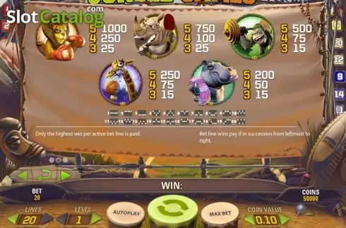 Paytable 2. Jungle Games slot