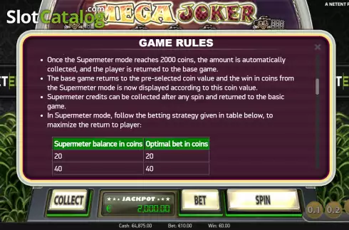 Captura de tela9. Mega Joker (NetEnt) slot