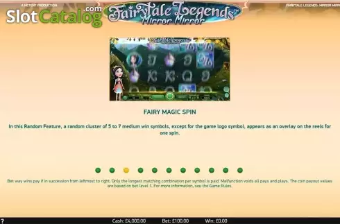 Paytable 3. Fairytale Legends: Mirror Mirror (NetEnt) slot