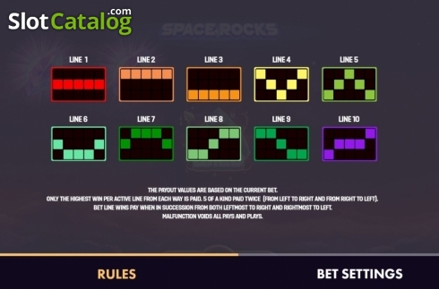 Ecran7. Space Rocks slot