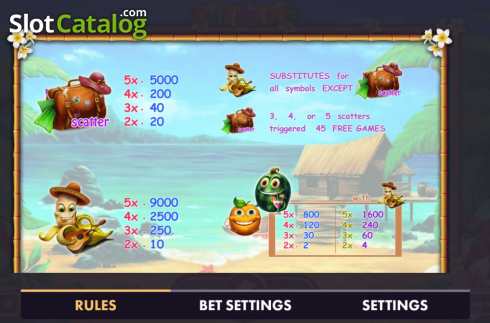 Paytable screen 1. Bananas (NetGame) slot