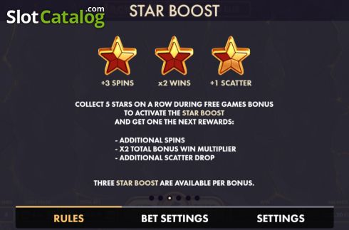 Star Boost Symbols screen. Jackpot Sevens (NetGame) slot