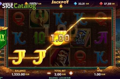 Win screen. Book of Nile Hold n Link slot