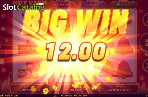 Big Win Screen. Hot Cash Hold 'n' Link slot