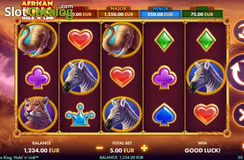 Schermo2. African King Hold'n'Link slot