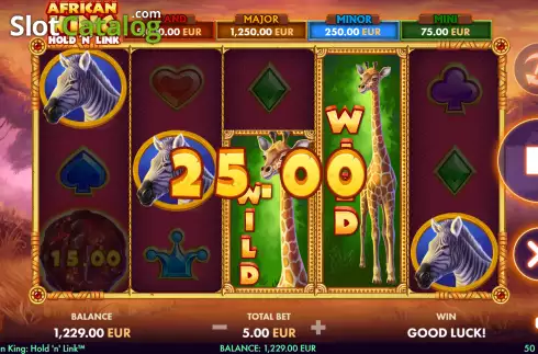 Win screen. African King Hold'n'Link slot