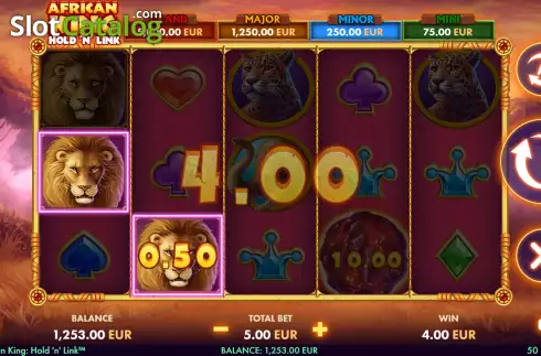 Win screen 2. African King Hold'n'Link slot