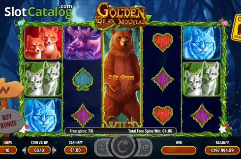 Free Spins Gameplay Screen 2. Golden Bear Mountain slot