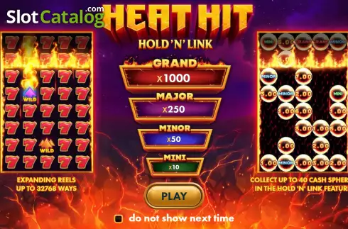 Start Screen. Heat Hit Hold ‘n’ Link slot