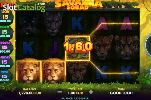Win Screen. Savanna Squad slot