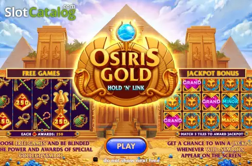 Start Screen. Osiris Gold (NetGame) slot