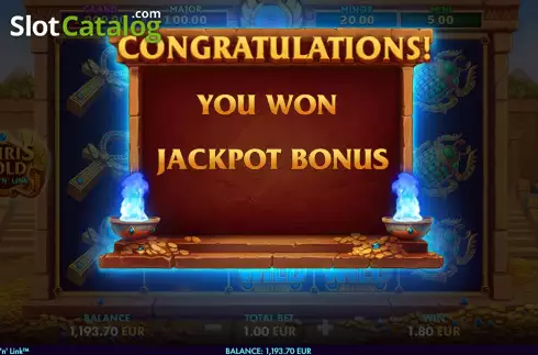 Bonus Jackpot Win Screen. Osiris Gold (NetGame) slot