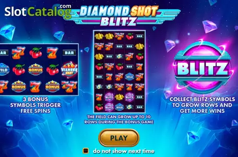 Start Screen. Diamond Shot Blitz slot