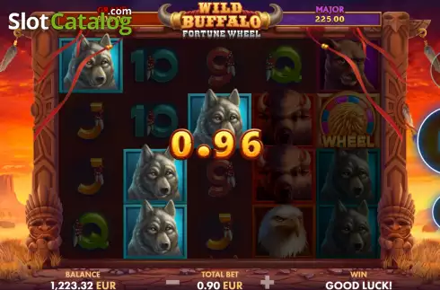 Win Screen. Wild Buffalo Fortune Wheel slot