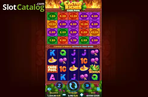 Game Screen. Cactus Riches slot