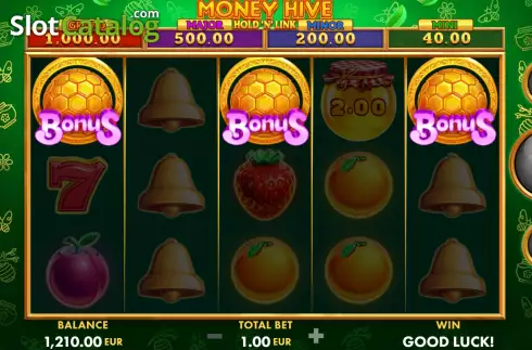 Bonus Game Pick Object Screen. Money Hive Hold 'N' Link slot