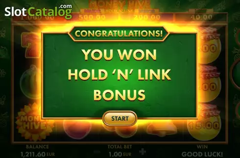 Bonus Game Win Screen 2. Money Hive Hold 'N' Link slot