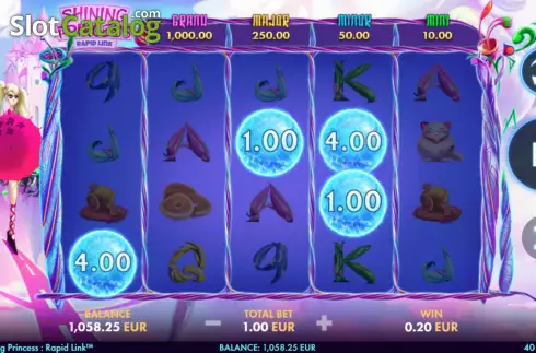 Hold and Win Bonus Game Win Screen. Shining Princess Rapid Link slot