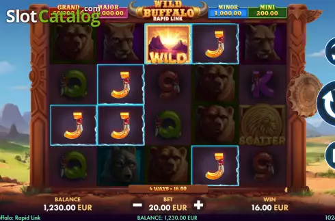 Win screen. Wild Buffalo: Rapid Link slot