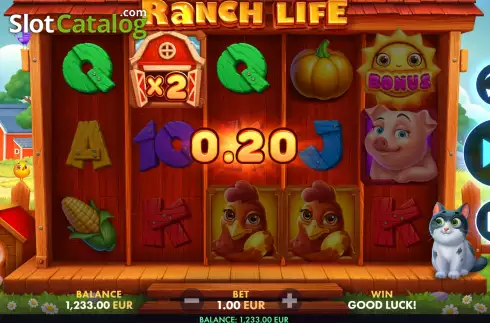 Win screen. Ranch Life slot