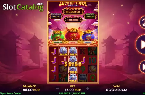 Win screen. Luck of Tiger slot