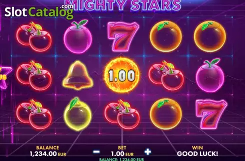 Game screen. Mighty Stars slot