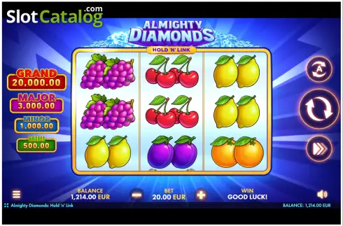 Schermo2. Almighty Diamonds: Hold 'N' Link slot