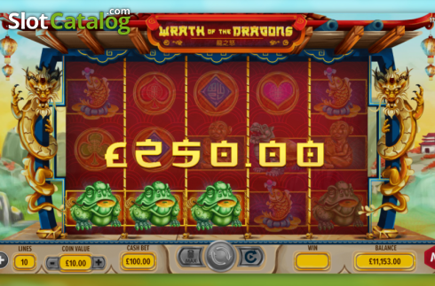 Win Screen. Wrath Of The Dragons slot