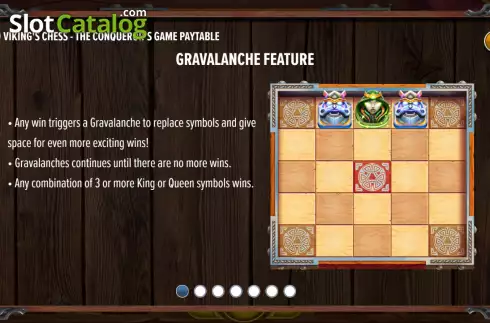 Gravalanche feature screen. Vikings Chess The Conquerors Game slot