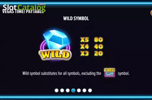 Wild paytable screen. Vegas Time! slot