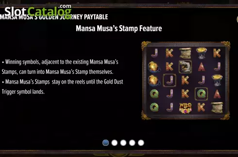 Pay Table screen. Mansa Musa’s Golden Journey slot
