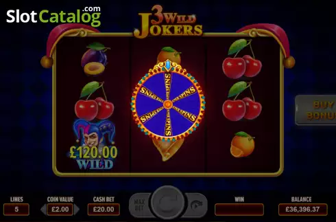 Win screen 2. 3 Wild Jokers slot