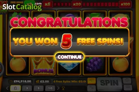 Free Spins Win Screen 2. Juicy Gold 100 slot