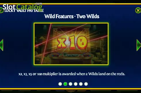 Two Wilds Feature screen. Lucky Vault slot