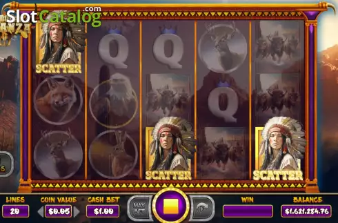 Free Spins Gameplay Screen. Wild Buffalo Bonanza slot