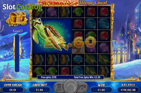 Free Spins screen 2. Mermaid's Mega Chest slot