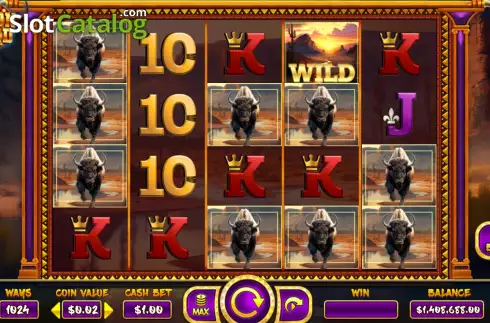 Game screen. Bison Gold slot